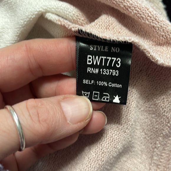 POL sweater faded stripes pink sz Small button placket boutique purchase - Picture 3 of 8